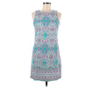 London Times, summer dress, aqua pink.